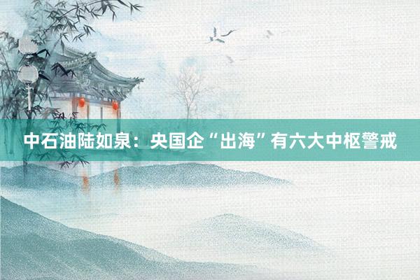 中石油陆如泉：央国企“出海”有六大中枢警戒