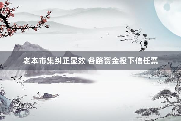 老本市集纠正显效 各路资金投下信任票