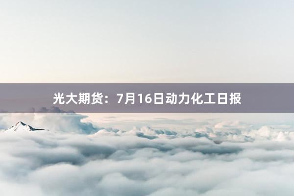 光大期货：7月16日动力化工日报