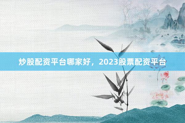 炒股配资平台哪家好，2023股票配资平台
