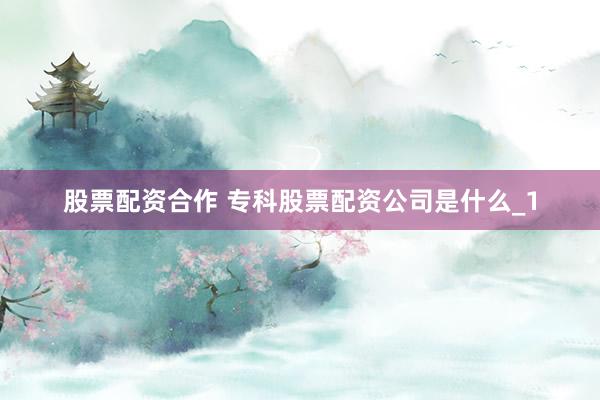 股票配资合作 专科股票配资公司是什么_1