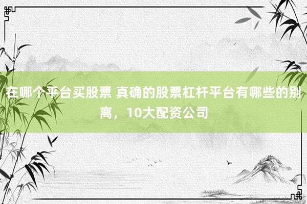 在哪个平台买股票 真确的股票杠杆平台有哪些的别离，10大配资公司