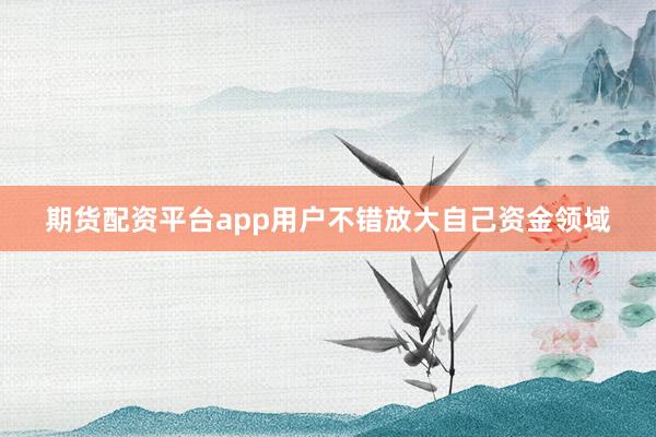 期货配资平台app用户不错放大自己资金领域