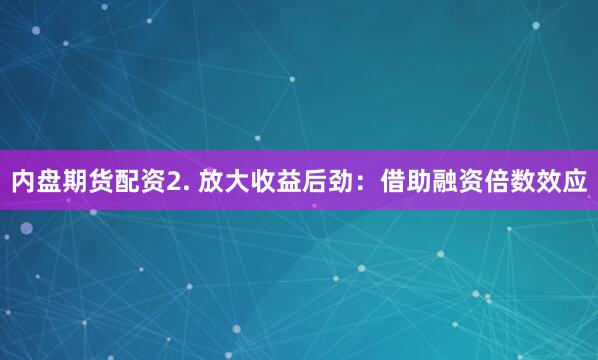 内盘期货配资2. 放大收益后劲：借助融资倍数效应